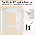 Mueble de almacenamiento sobre inodoro con doble puerta, organizador de almacenamiento de baño sobre inodoro, natural/blanco