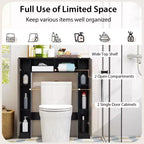 Mueble de almacenamiento sobre inodoro con doble puerta, organizador de almacenamiento de baño sobre inodoro, natural/blanco