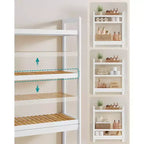 Organizador de baño de 3 niveles para colocar sobre el inodoro con estante ajustable, se adapta a la mayoría de los inodoros, color blanco nube y beige natural