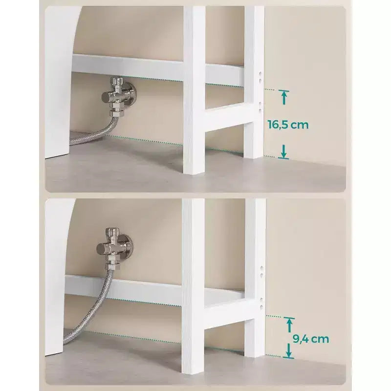 Organizador de baño de 3 niveles para colocar sobre el inodoro con estante ajustable, se adapta a la mayoría de los inodoros, color blanco nube y beige natural